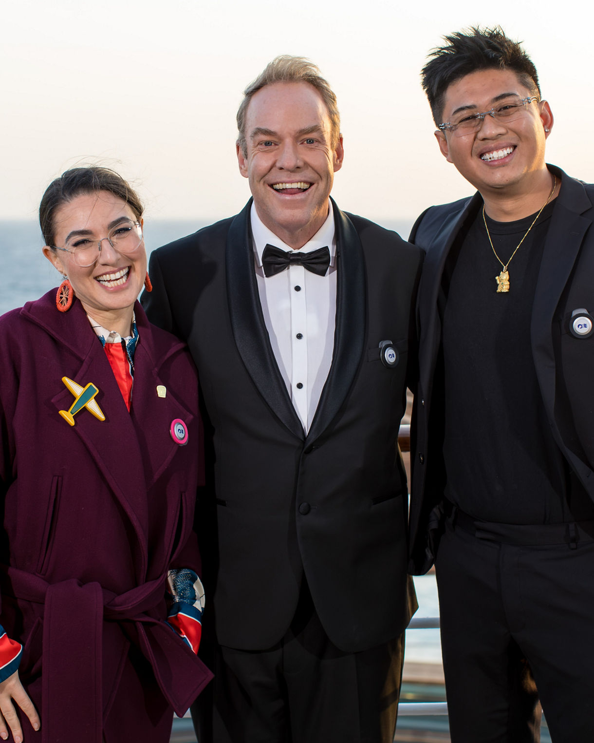 Vege Queen Alice Zaslavsky, Host Peter Helliar and Chef Vincent Lim