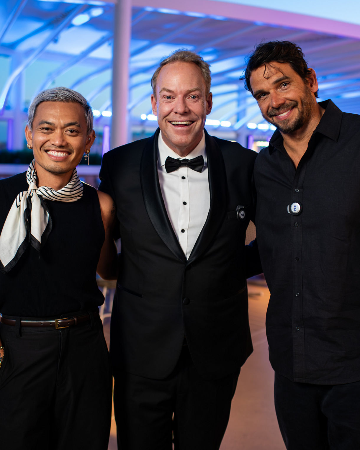Chef Khanh Ong, Host Peter Helliar and Chef Mark La Brooy