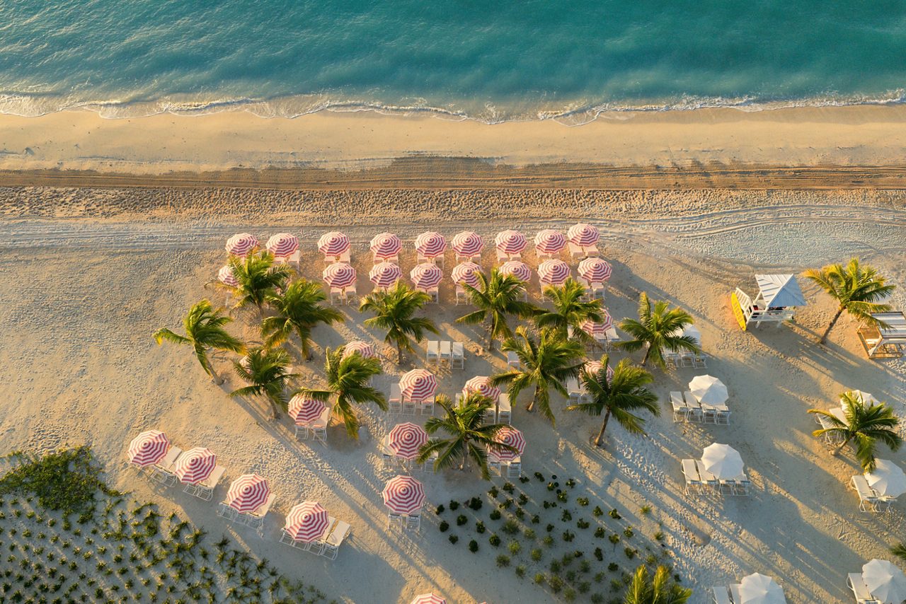 The private beach at Pearl Cove Beach Club.