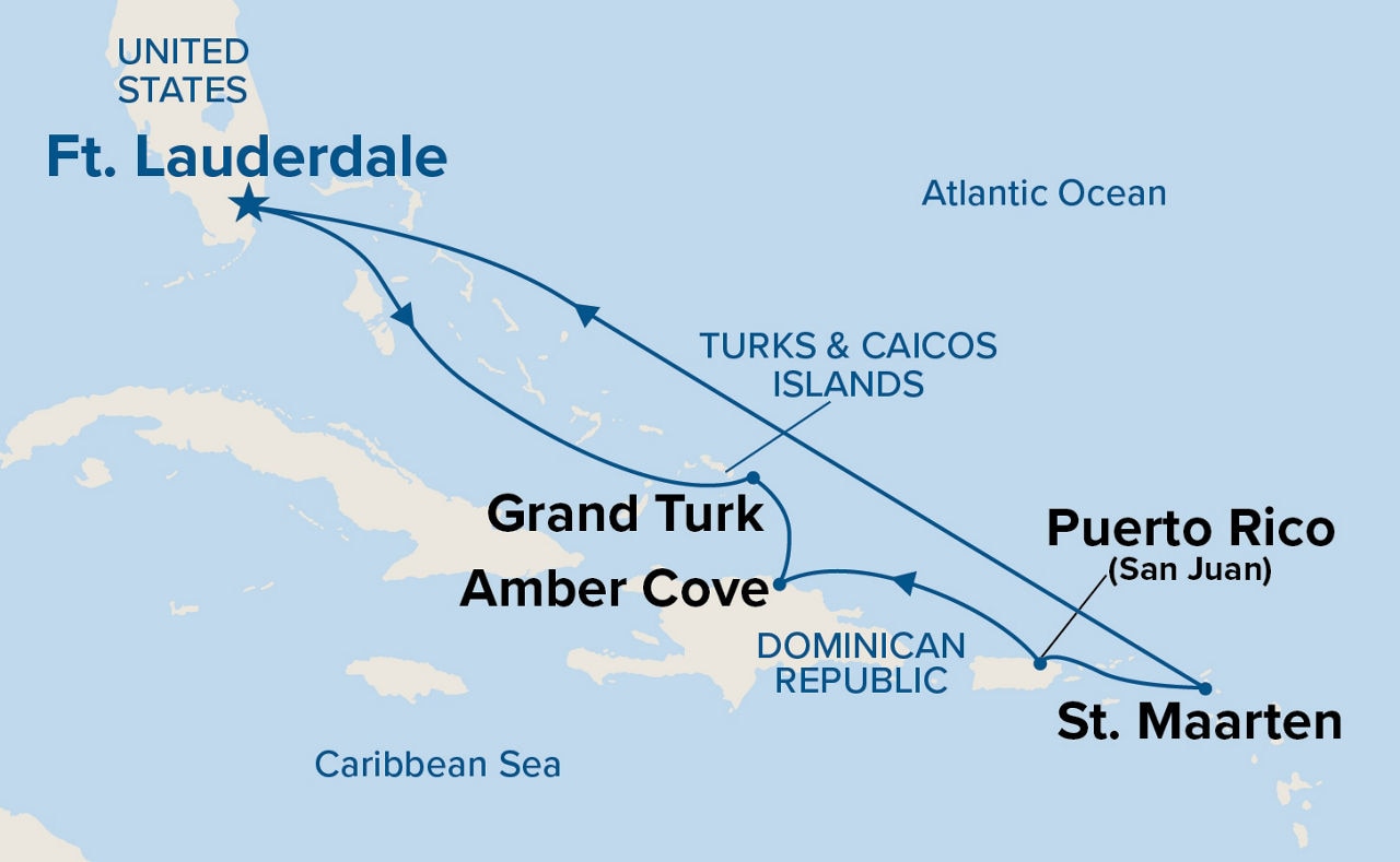 Eastern Caribbean with Puerto Rico — Itinerary Map
