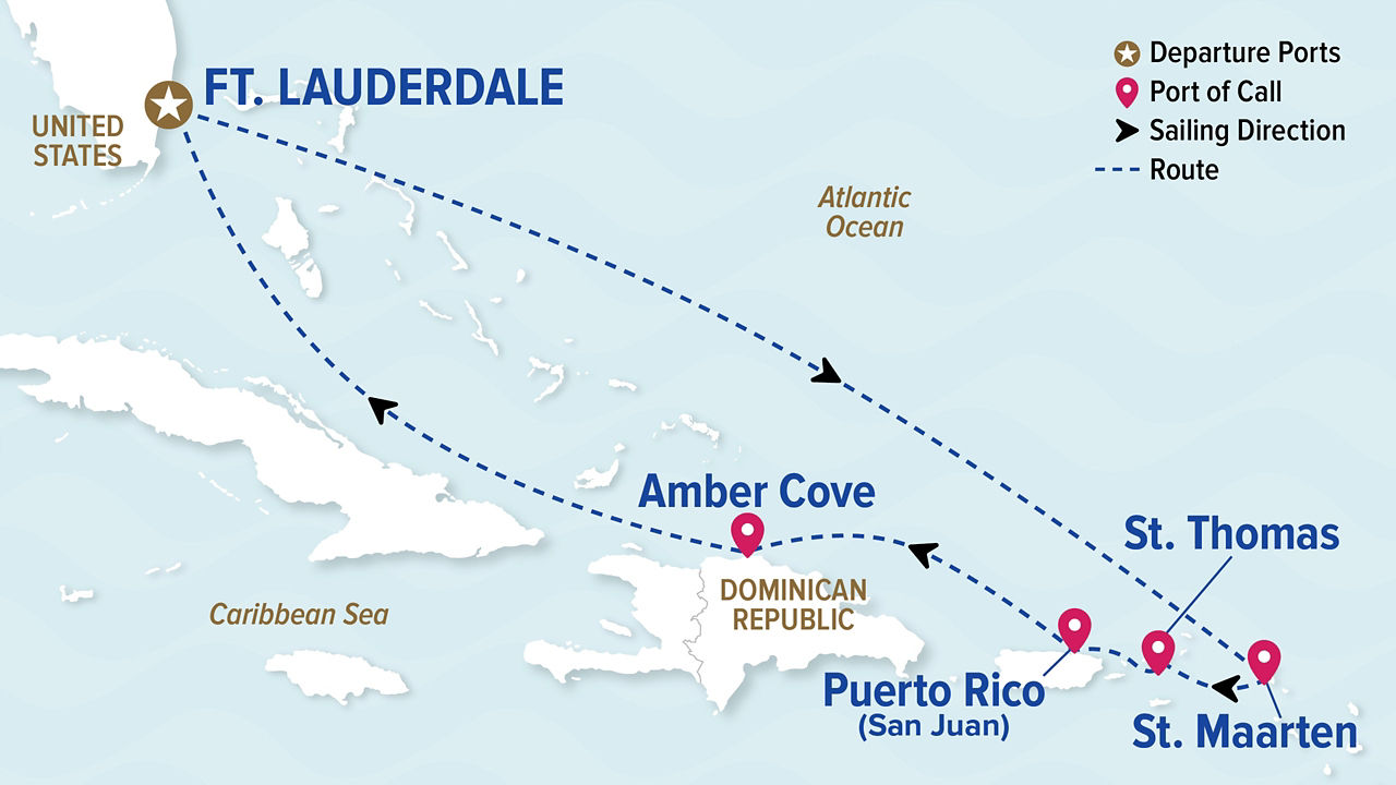 Eastern Caribbean with St. Thomas — Itinerary Map