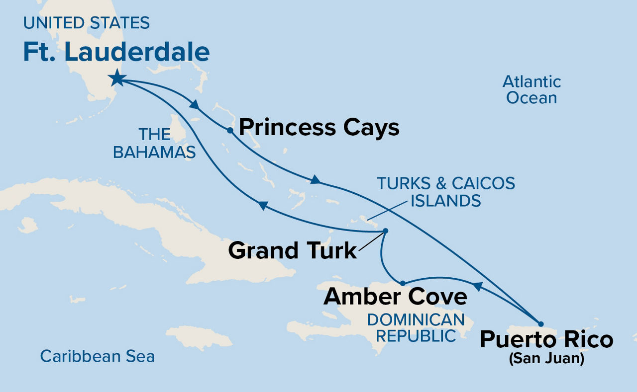 Eastern Caribbean with Puerto Rico — Itinerary Map