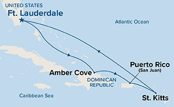 Eastern Caribbean with St. Kitts Holiday — Itinerary Map