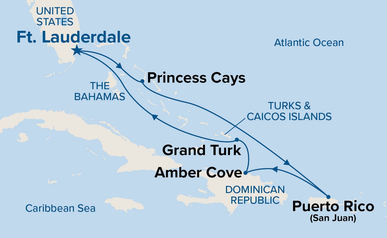 Eastern Caribbean with Puerto Rico Holiday — Itinerary Map