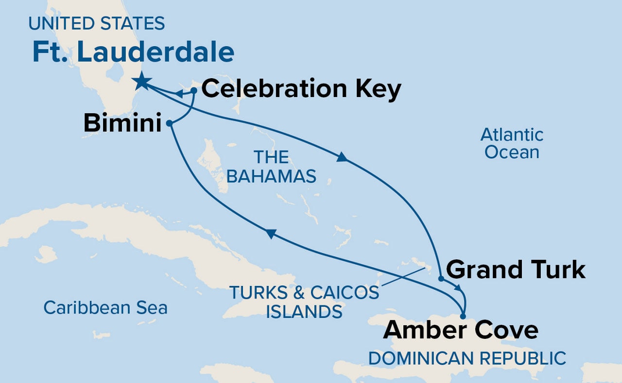 Eastern Caribbean with Celebration Key — Itinerary Map