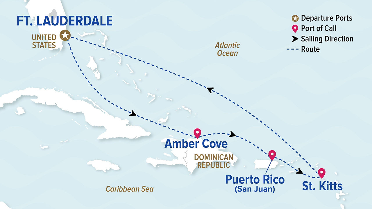 Eastern Caribbean with Puerto Rico — Itinerary Map