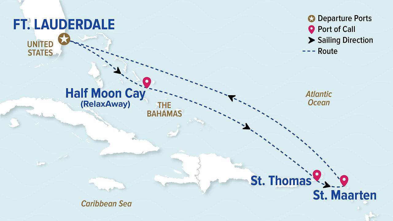 Eastern Caribbean with St. Thomas Holiday — Itinerary Map