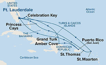Southern/Eastern Caribbean Adventurer with Celebration Key — Itinerary Map