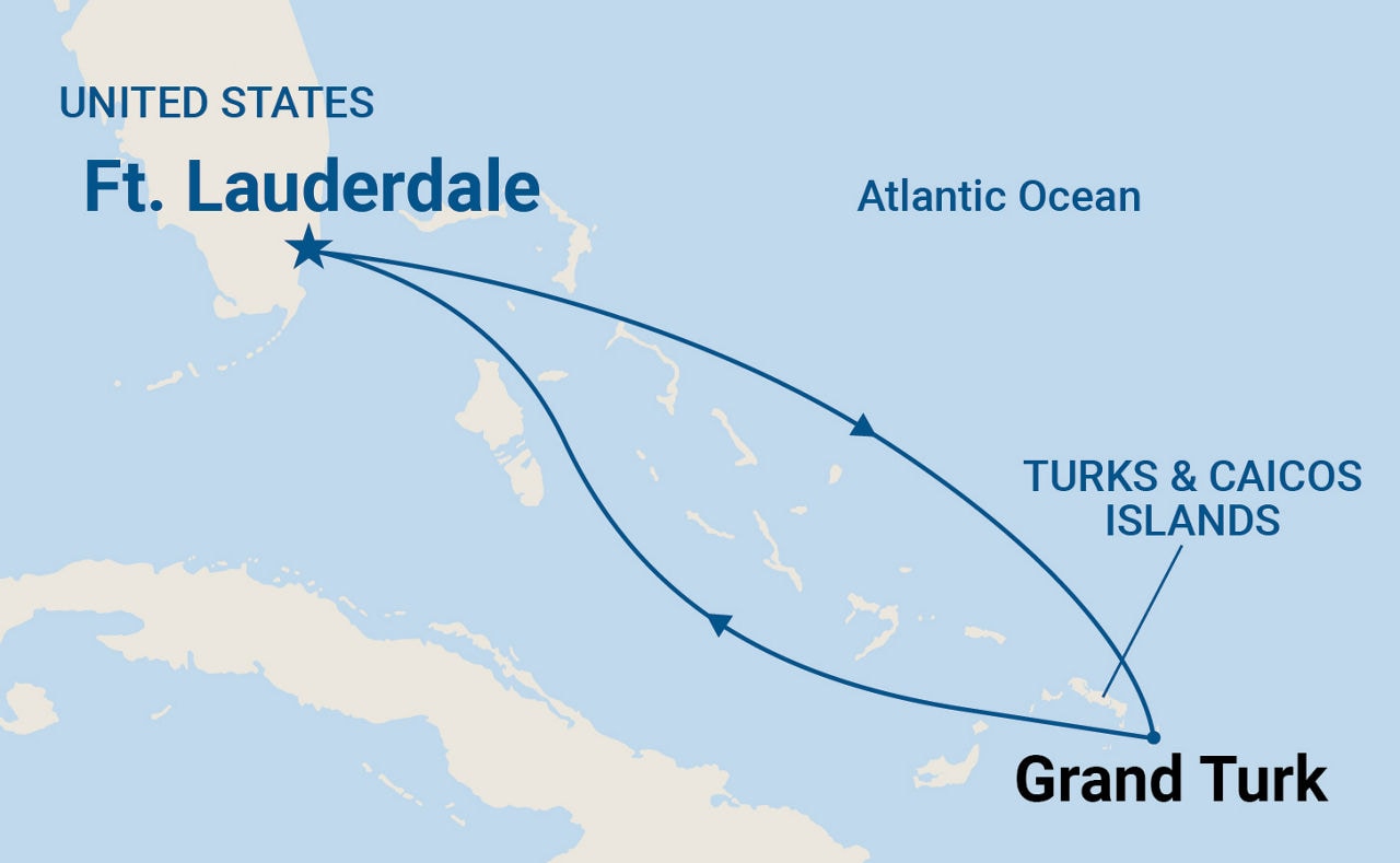 Caribbean Getaway with Grand Turk — Itinerary Map