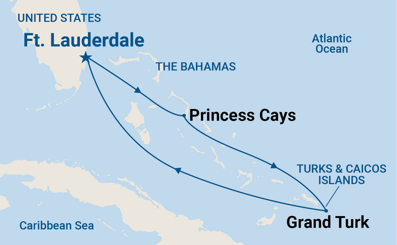 Caribbean Getaway with Grand Turk — Itinerary Map