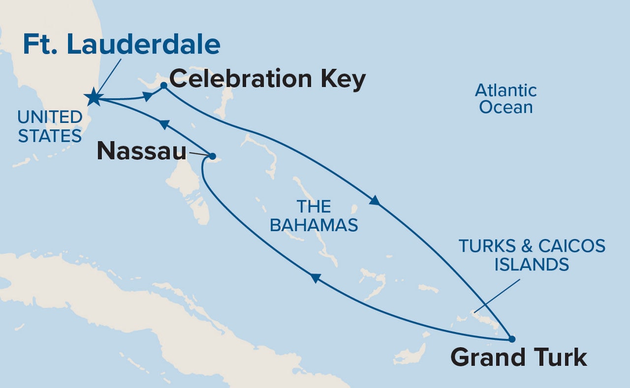 Eastern Caribbean with Celebration Key Holiday — Itinerary Map