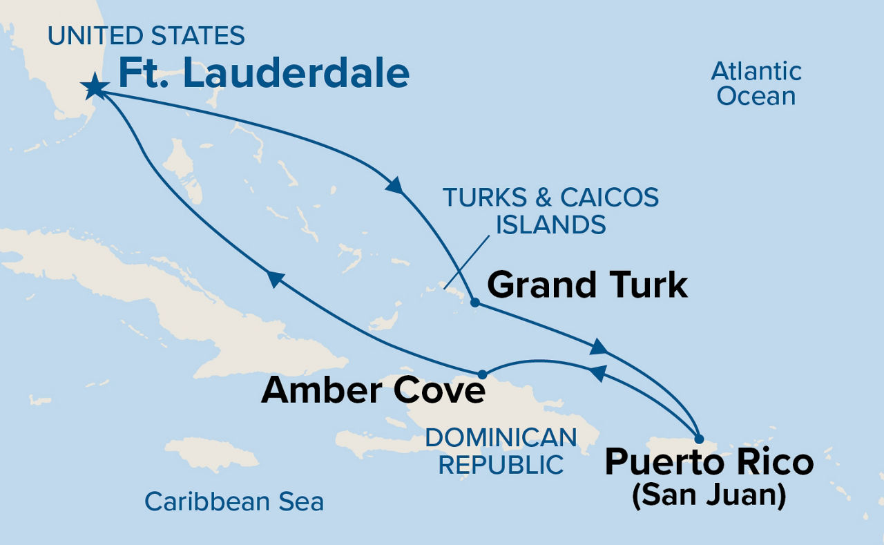 Eastern Caribbean with Puerto Rico — Itinerary Map
