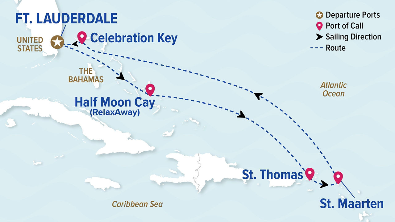 Eastern Caribbean with St. Thomas — Itinerary Map