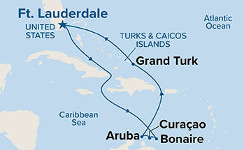 Southern Caribbean with ABC Islands — Itinerary Map