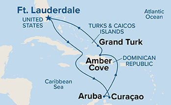 Southern Caribbean with Aruba — Itinerary Map