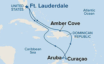 Southern Caribbean with Aruba — Itinerary Map