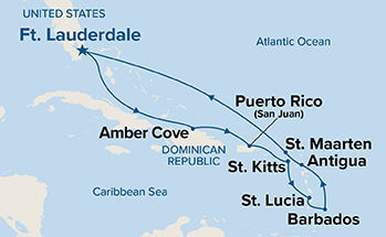 Southern Caribbean with Martinique Holiday — Itinerary Map