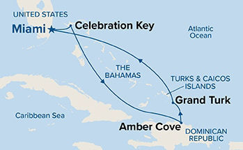 Eastern Caribbean with Celebration Key Holiday — Itinerary Map