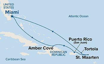 Eastern Caribbean with Tortola Holiday — Itinerary Map