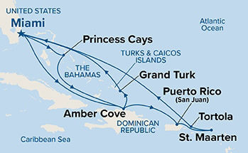 Eastern Caribbean Adventurer with Celebration Key Holiday — Itinerary Map