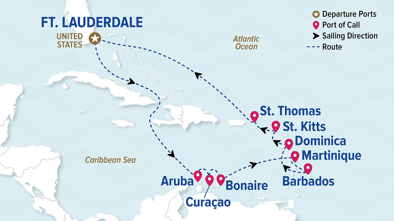 Circle Caribbean Holiday — Itinerary Map