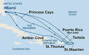 Eastern Caribbean Adventurer — Itinerary Map
