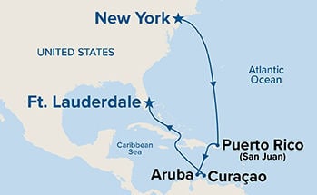 Southern Caribbean Islander — Itinerary Map