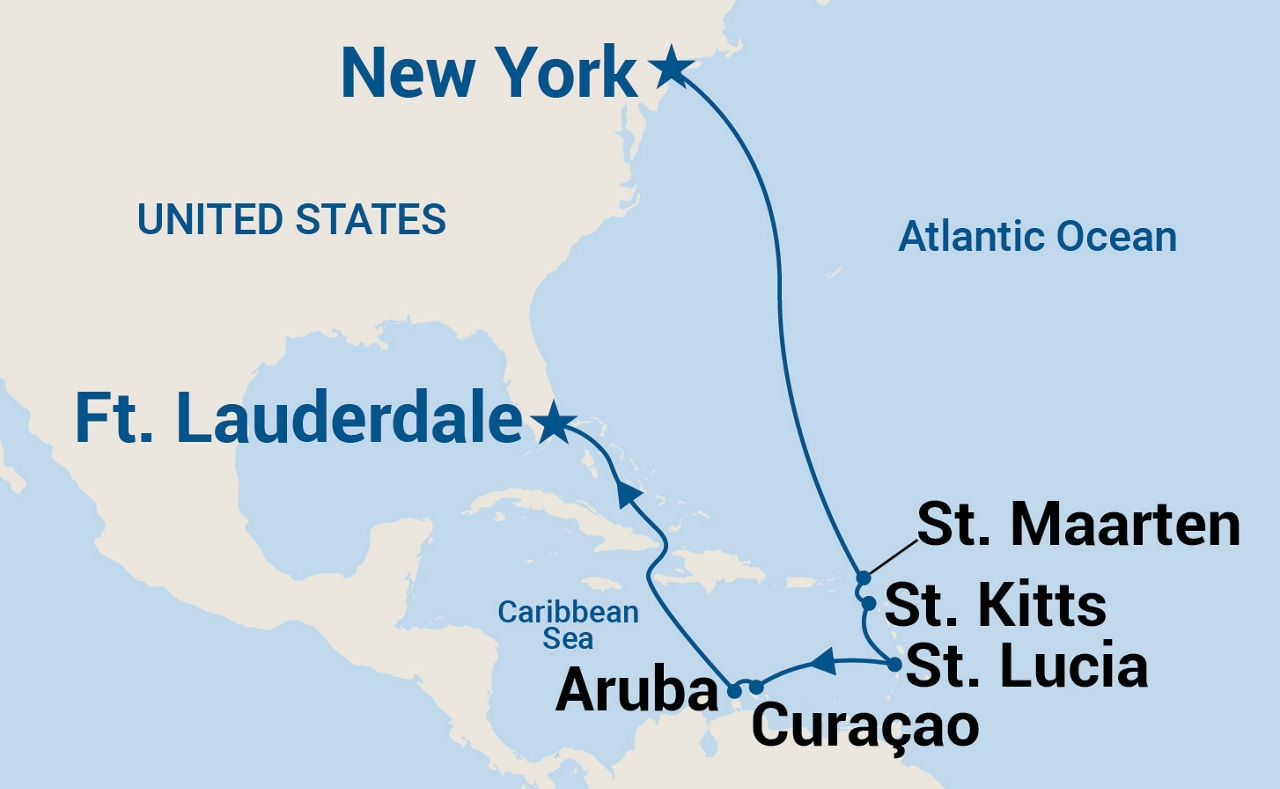 Southern Caribbean Islander — Itinerary Map