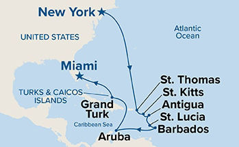 Southern Caribbean Islander — Itinerary Map