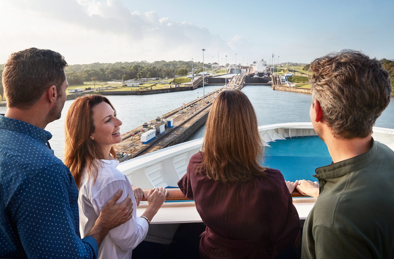 A family entering the ship