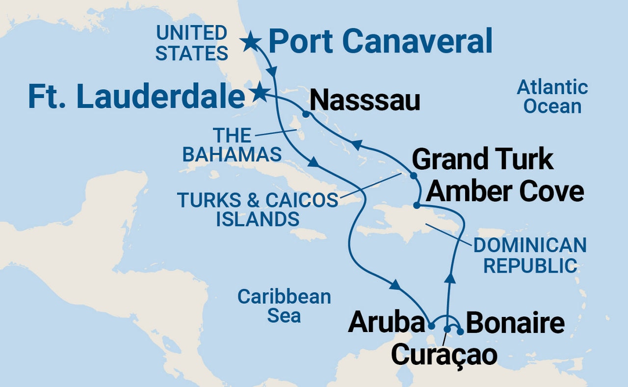 Southern Caribbean Islander — Itinerary Map