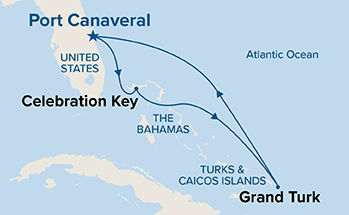 Caribbean Getaway with Celebration Key — Itinerary Map