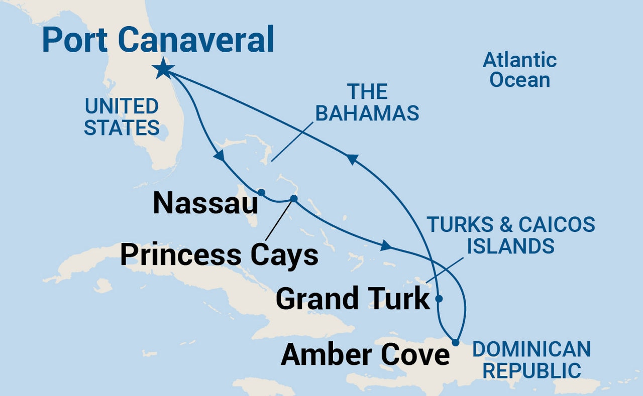 Eastern Caribbean with Turks & Caicos — Itinerary Map