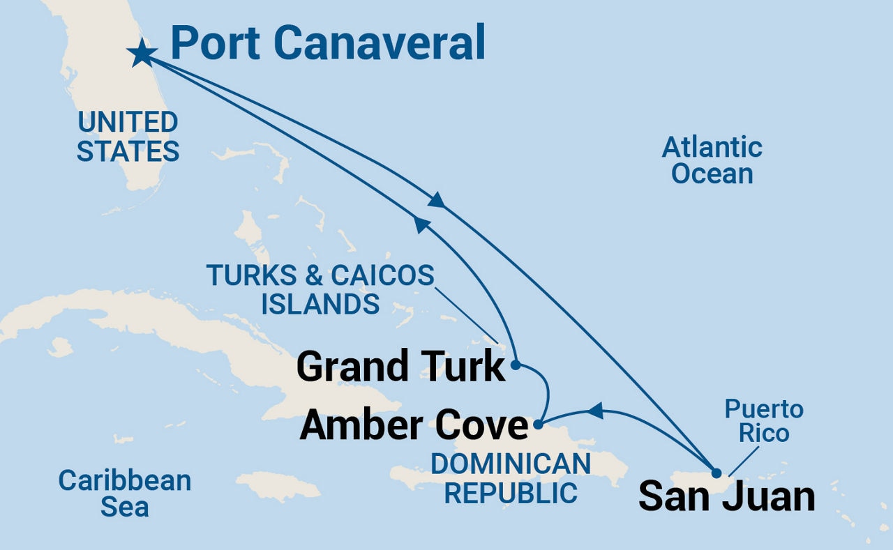 Eastern Caribbean with Puerto Rico — Itinerary Map
