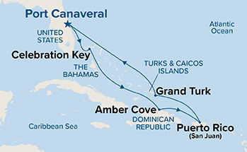 Eastern Caribbean With Puerto Rico & Celebration Key — Itinerary Map