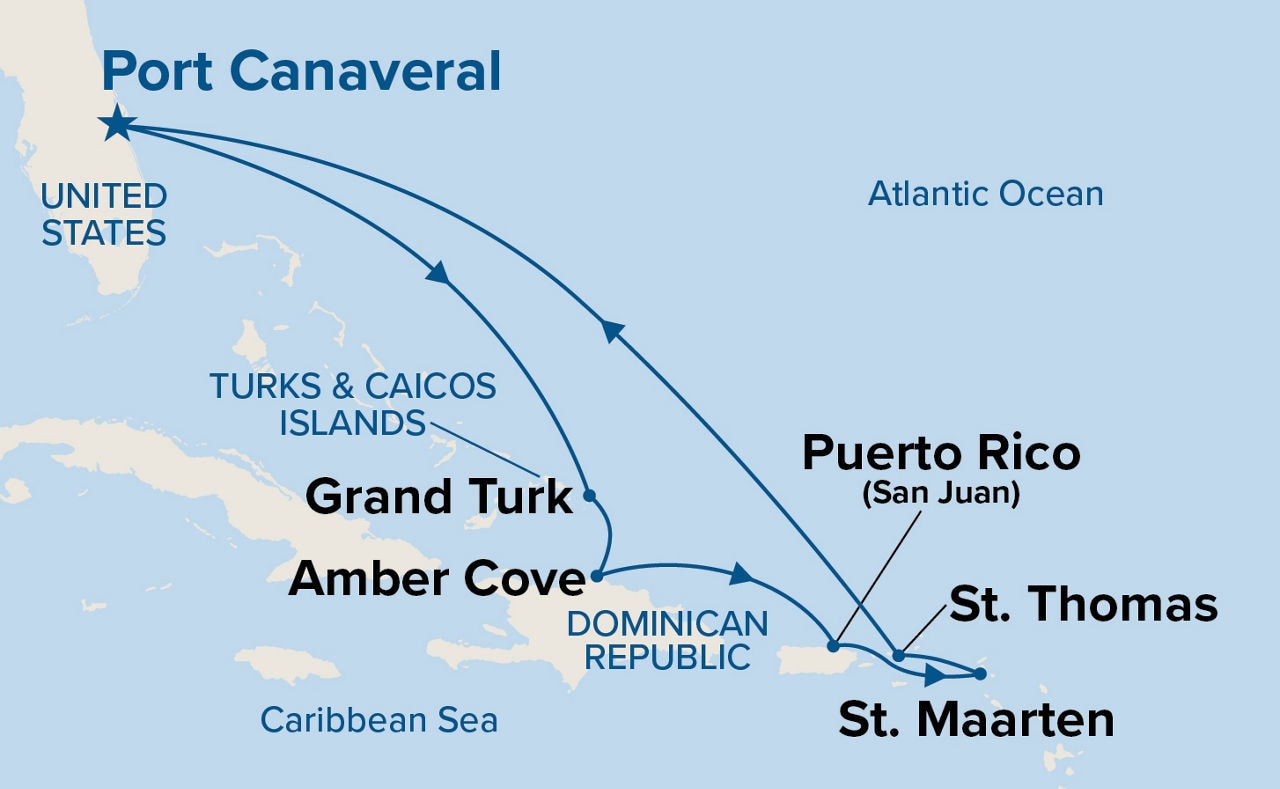 Eastern Caribbean With St. Thomas — Itinerary Map