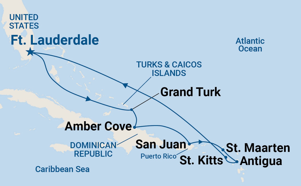 Eastern Caribbean with St. Kitts — Itinerary Map
