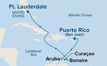 Southern Caribbean with ABC Islands — Itinerary Map
