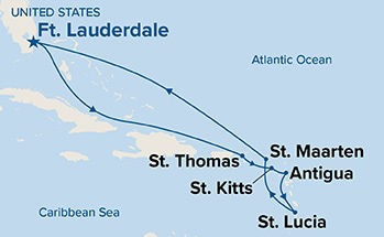 Southern Caribbean with St. Lucia — Itinerary Map