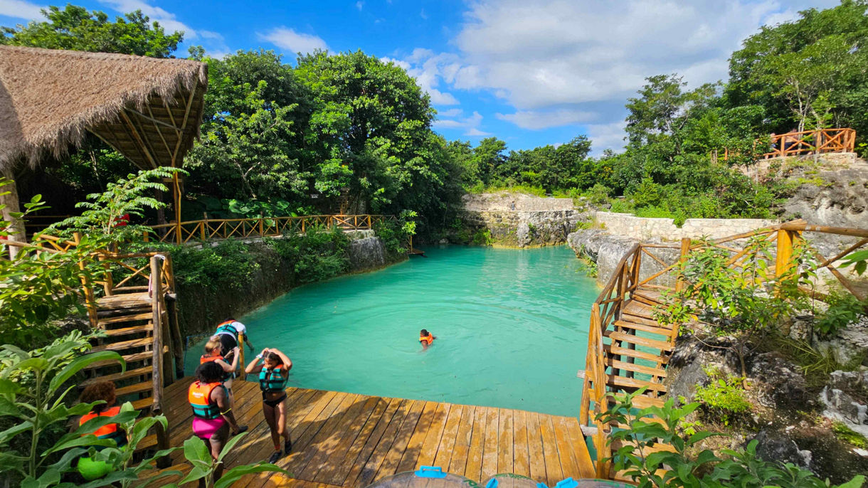 Cenote Swim at Kanan Park & All-Inclusive Beach with Lunch