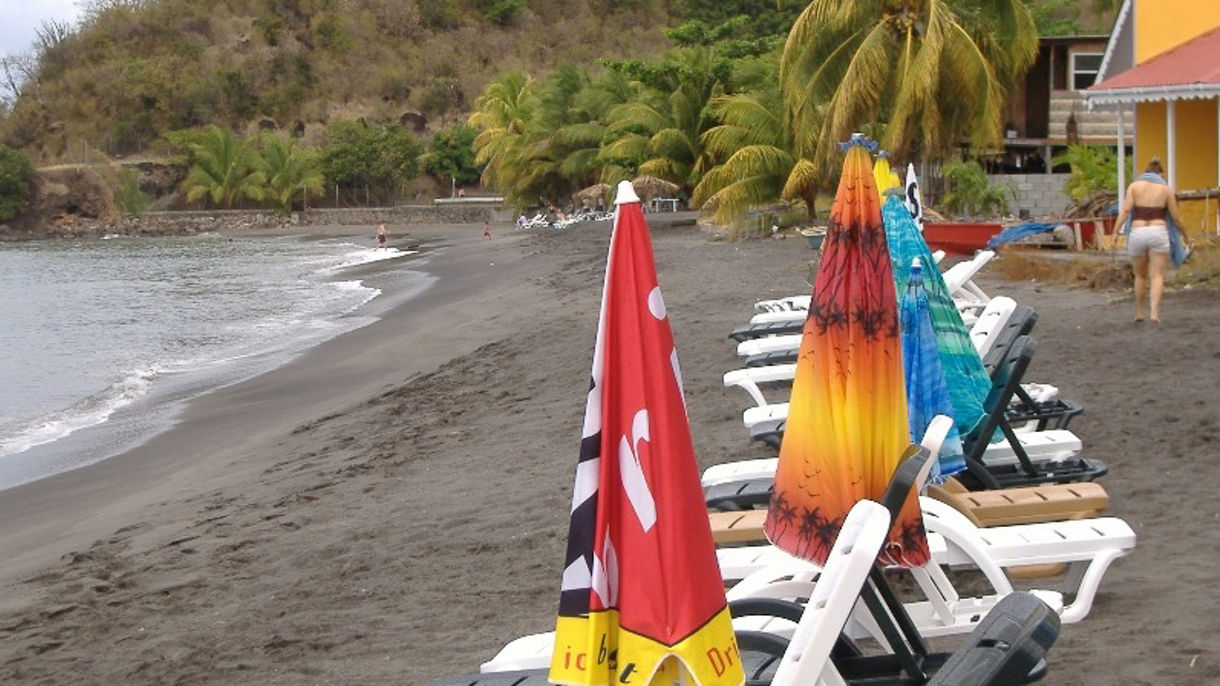 Emerald Pool, Waterfall & Volcanic-Sand Beach
