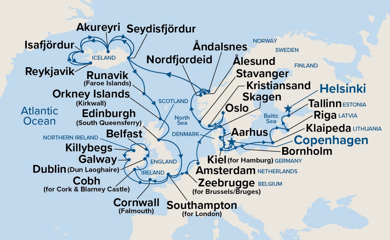 Northern Europe Explorer — Itinerary Map