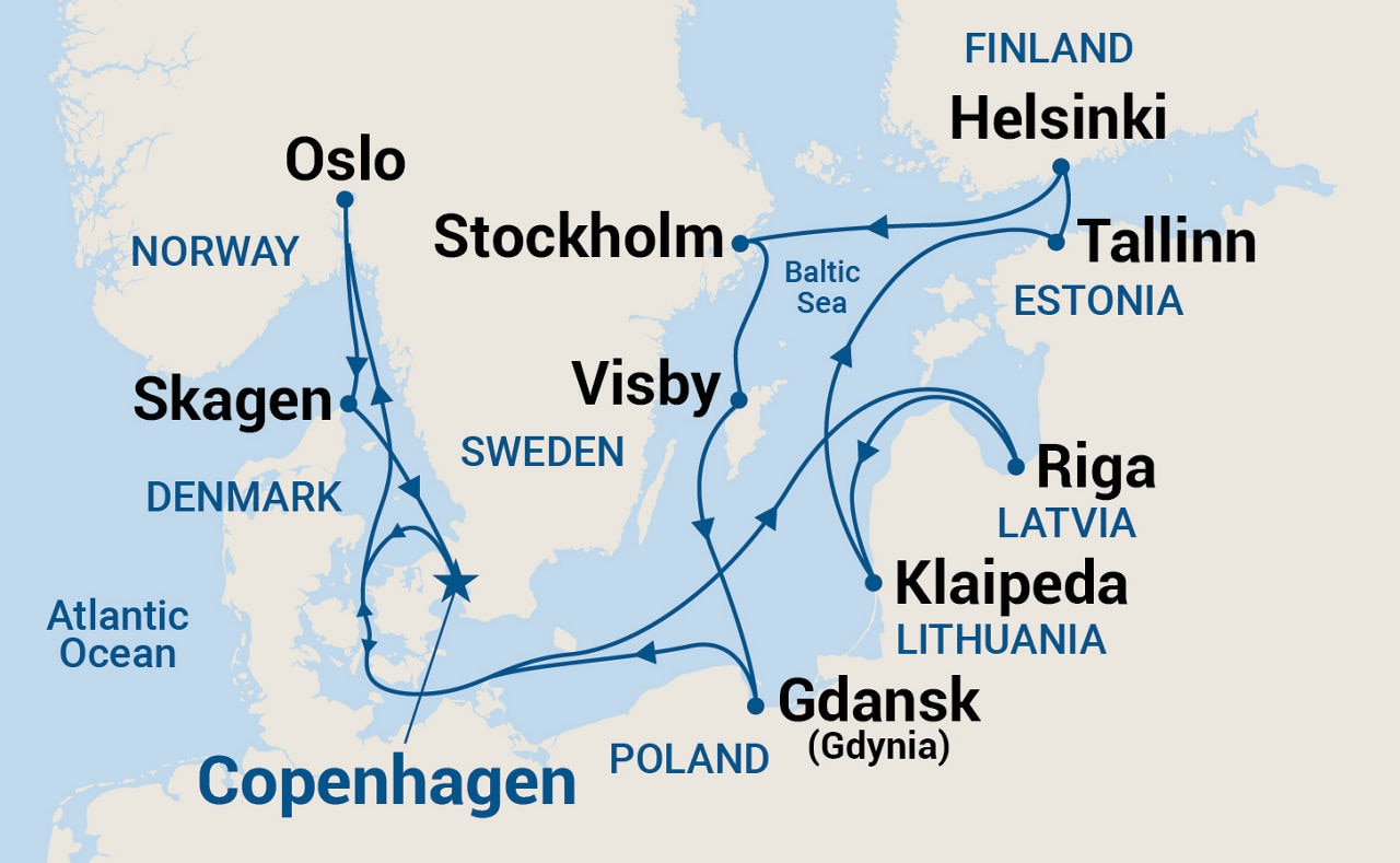 Baltic Treasures Adventure — Itinerary Map