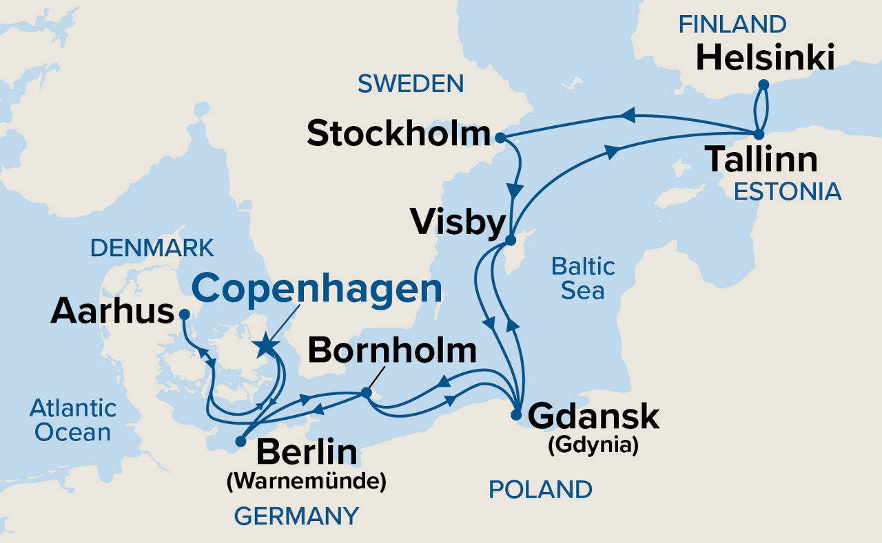 Baltic Treasures Adventure — Itinerary Map