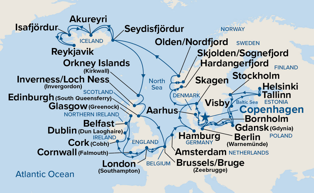 Northern Europe Explorer — Itinerary Map