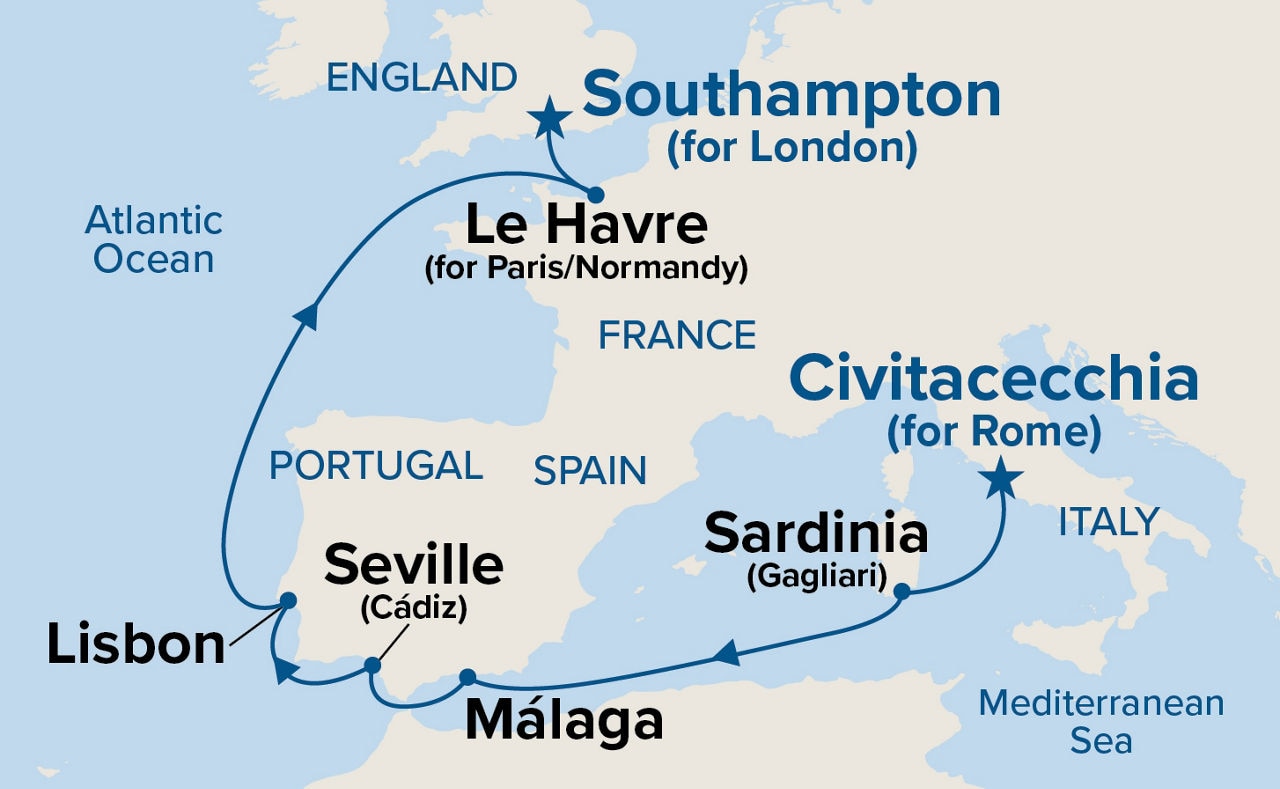 Western Europe — Itinerary Map