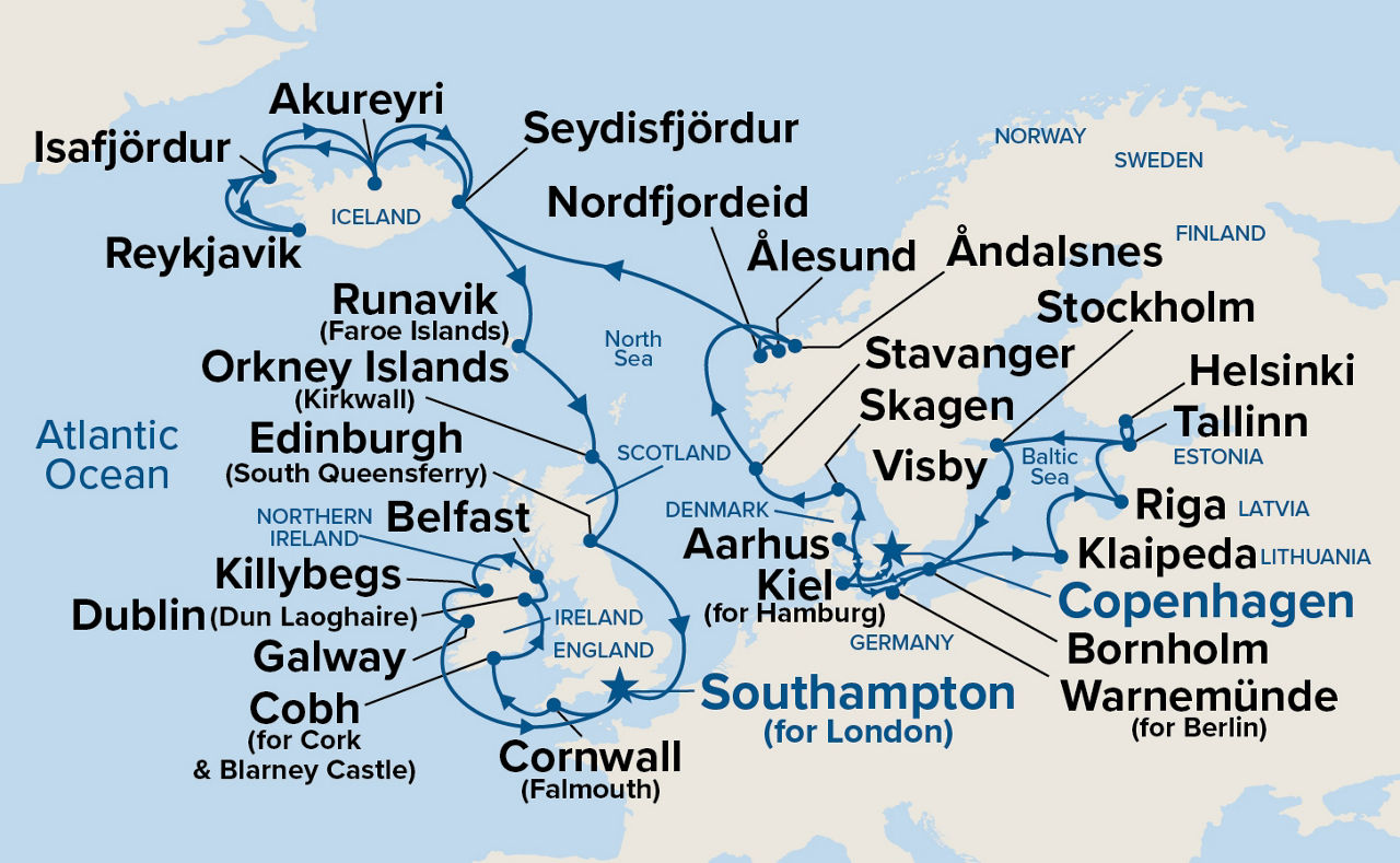 Northern Europe Explorer — Itinerary Map