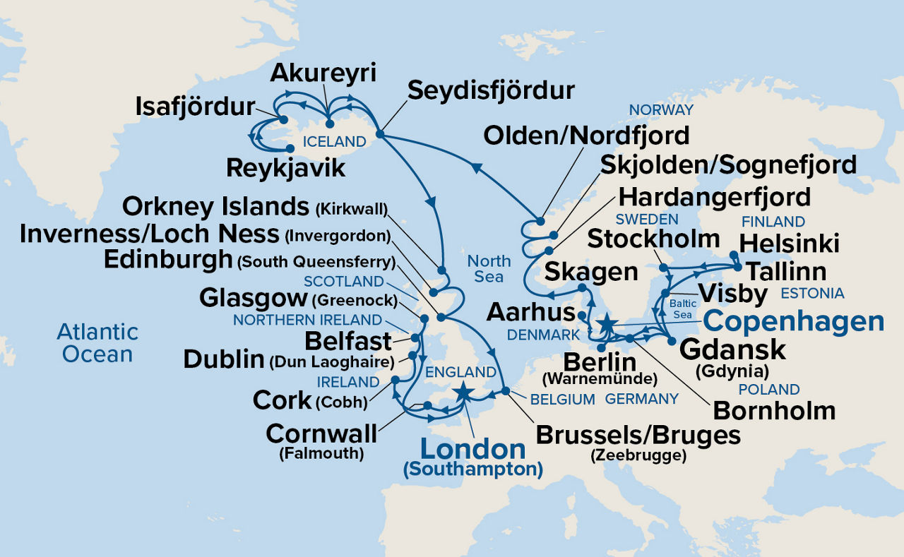 Northern Europe Explorer — Itinerary Map