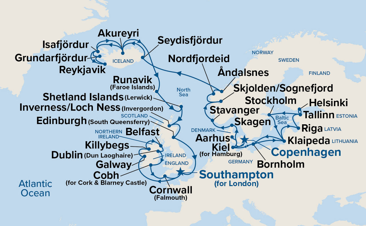 Northern Europe Explorer — Itinerary Map