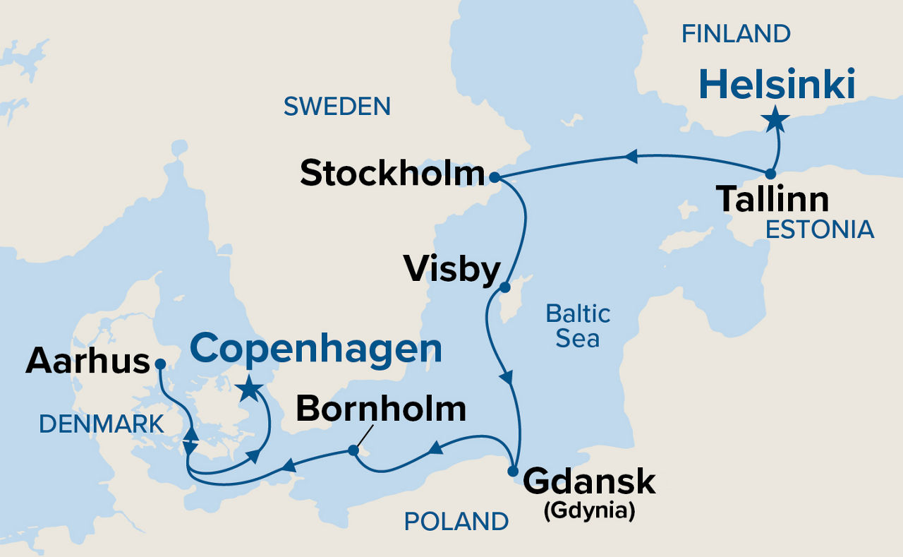 Baltic Adventurer — Itinerary Map